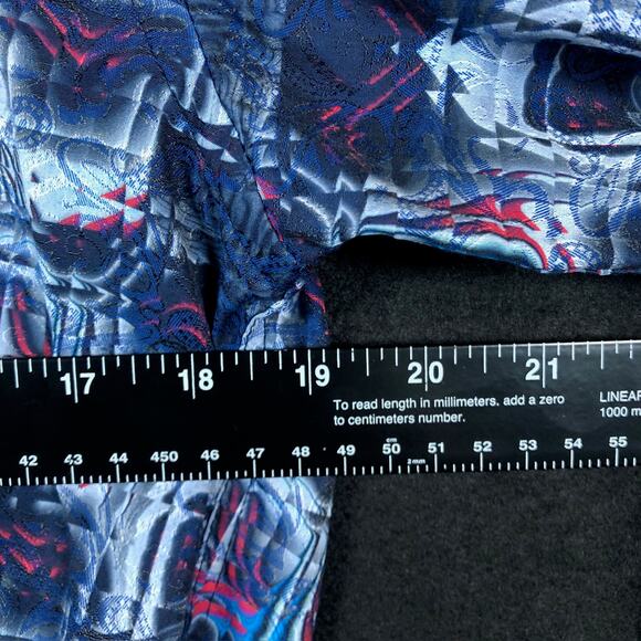 Luchiano Visconti Mens Shirt Red Blue Illusion Geometric Long Sleeve Larges - Picture 8 of 12